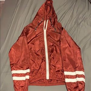 burgundy light weight windbreaker